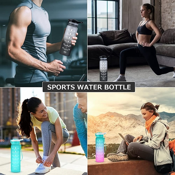 💝 Water Bottle with Time Scale (Teal Solid) - Picture 2 of 2